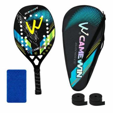 Imagem de Raquete Beach Tennis Camewin Fibra de Carbono 3K, Sunwave blue