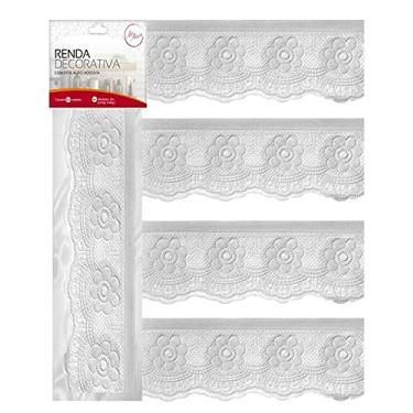 Imagem de 4 Renda Decorativa Prateleira Fita Adesiva 5cm X 2mt
