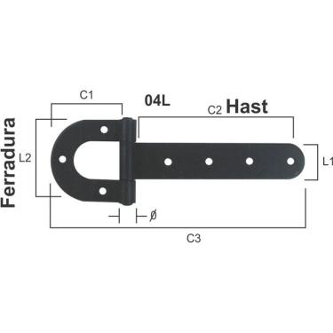 Imagem de Dobradiça de Porteira Tipo Ferradura Pintada N 02