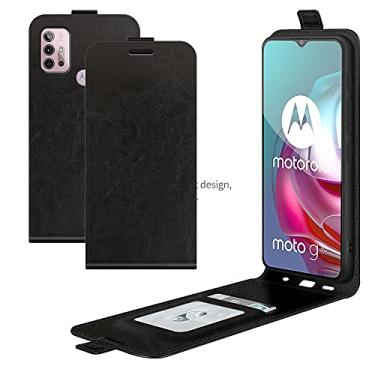 Imagem de YUNCHAO Caixa de telefone Para Motorola Moto G30/G10 R64 TEXTURA ÚNICA VERTICA CASA DE COLATO DE COURO VERTICAL COM SLOTS DE CARTO E FOTO FOTO capa para celular