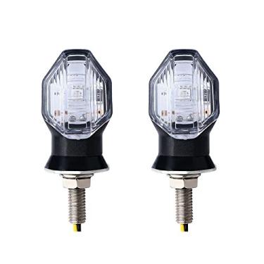 Imagem de Riloer 2 mini luzes indicadoras de pisca-pisca LED âmbar para Yamaha Honda