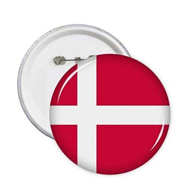 Imagem de Broche de bandeira nacional da Dinamarca Europa país alfinetes crachá botão decoração acessório 5 peças