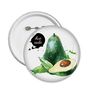 Imagem de Auacada Aquarela Frutas Saborosas Saúde Alfinetes Emblema Botão Decoração Acessório 5pcs