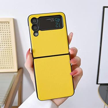 Imagem de Capa de telefone de cor sólida de luxo para Samsung Galaxy Z Flip 3 4 5G Zflip3 Zflip4 Z Flip3 Flip4 Capa à prova de choque, H, para Z Flip 3