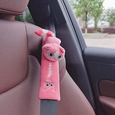 Imagem de Car Seat Straps Shoulder Pads for Baby Kids, Car Seat Strap Covers, Soft Seat Belt Covers 23cm Car Seat Belt Cushion Shoulder Strap Cover Pad Cartoon (Pink Cat)