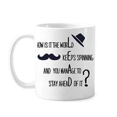 Imagem de Caneca de cerâmica com citação famosa Question To Leaders Copo de porcelana de café
