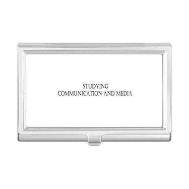 Imagem de Estojo porta-cartões de visita com citação de estudo, comunicação e mídia