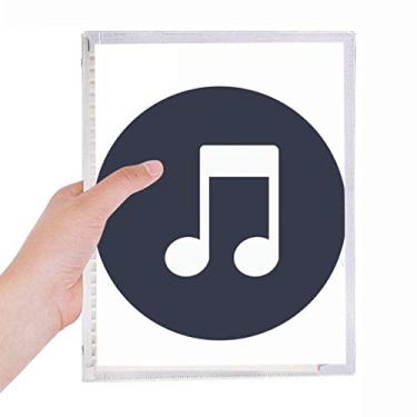 Imagem de Caderno branco com notas musicais e folhas soltas para diário recarregável