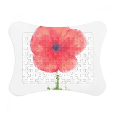 Imagem de Moldura de quebra-cabeça de arte em aquarela Red Flower Corn Decoração de imagem Enfeite de jogo de quebra-cabeça