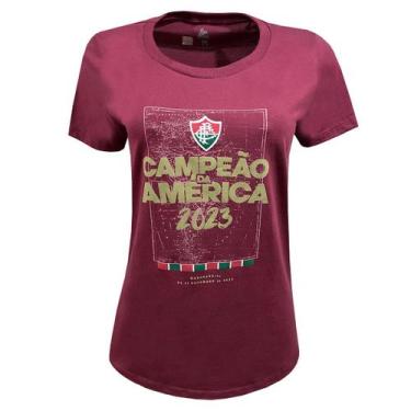Imagem de T-Shirt Fluminense Campeão Da América Feminina Grená - Liga Retrô