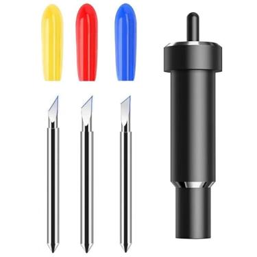 Imagem de 3 peças de lâmina de corte profundo para artesanato com invólucro, lâmina de aço 30/45/60 graus para Cricut Explore 3/Air 2/Air/One/Maker 3/Maker