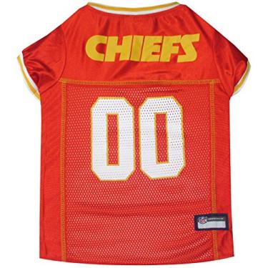 Imagem de Pets First Camiseta Para Cães Nfl Kansas City Chiefs Tamanho: Gg. Melhor Fantasia De Camisa De Futebol Para Cães E Gatos. Camisa De Jérsei Licenciada.