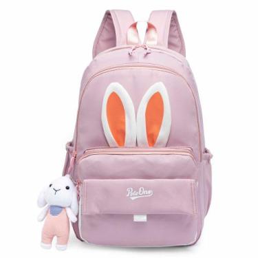 Imagem de Mochila Bolsa Feminina Polo One Escolar Casual Passeio Coelho (Rosa), 