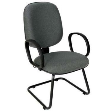 Imagem de Cadeira Fixa Diretor Fire Base S com Braço - Maiart, Cinza/Preto, Teci