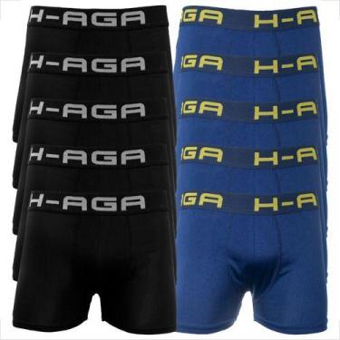 Imagem de Kit 10 Cuecas Box Boxer Adulto Microfibra Original - Básica Linda, Pre