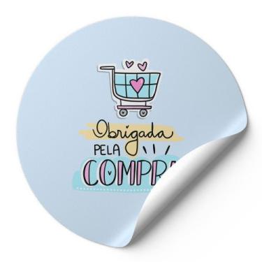 Imagem de 120 Etiquetas Auto Colante Adesivos Redondos Obrigada Pela Compra Fund
