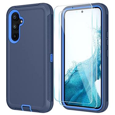 Imagem de ONOLA Capa de telefone para Samsung Galaxy S23 com protetor de tela HD, resistente, à prova de choque e à prova de quedas, capa de telefone de 3 camadas para Galaxy S23 de 6,1 polegadas, azul escuro