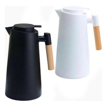 Imagem de Garrafa A Vácuo De Café Chá Térmica 1L Cabo De Madeira - Atacarejo Sto