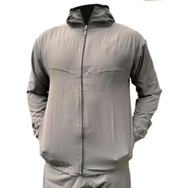 Imagem de Jaqueta Corta Vento Dry-fit Liso com Capuz - RM FABRICAÇAO, Cinza, G
