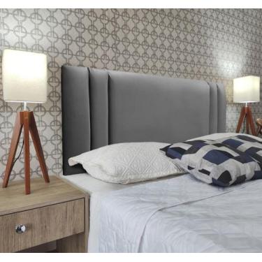Imagem de Cabeceira Para Cama Queen Siena material sintético Cinza 120 Cm Altura