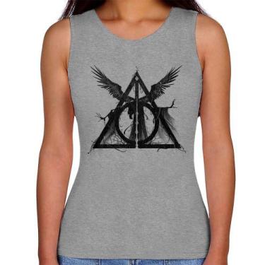 Imagem de Regata Feminina The Tale of the Three Brothers - Foca na Moda, Cinza, 