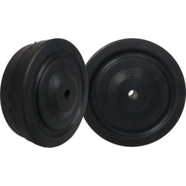Imagem de Conjunto 2 Rodas em Borracha Maciça 412 Furo Passante 5/16" Carrinhos,