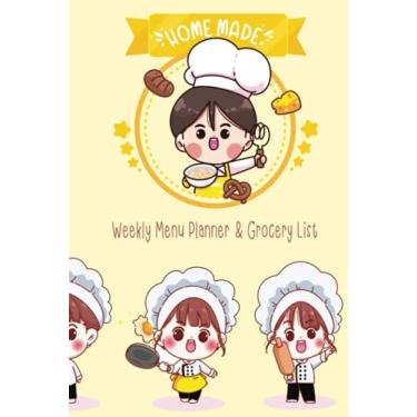 Imagem de Weekly Menu Planner and Grocery List: 96 Weeks of Meal Planning Track (Food Planner/Diary/Log/Journal/Calendar) with Fridge Inventory Tracker for Kids, Teens