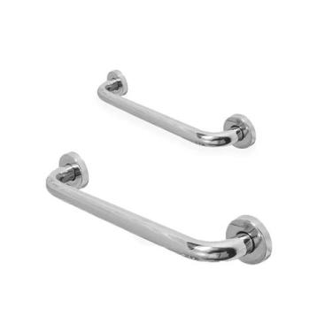Imagem de Barra de Apoio 60Cm e 30cm Inox Suporte Apoio Anti Queda Evita Acident