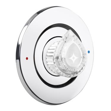 Imagem de Tapete de proteção de chuveiro 16090 com puxador de chuveiro 100710, placa de cobertura de torneira cromada coleção Chateau e alças brancas para torneiras de chuveiro de banheira de uma alça Moen -