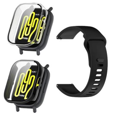 Imagem de FCMEDZI Capa protetora de tela e pulseira compatível com Xiaomi Redmi Watch 5, cobertura total HD PC e pulseira de silicone macio (escolha entre 5 Active ou 5 Lite.) (Redmi Watch 5 lite)