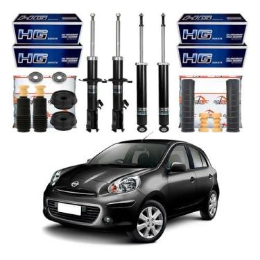 Imagem de Kit Amortecedor Dianteiro Traseiro March 1.0 1.6 2011 A 2014 - Nakata