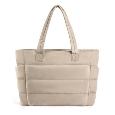 Imagem de Sacola BAGSMART Lightweight Puffy para mulheres de 20 litros (marrom a