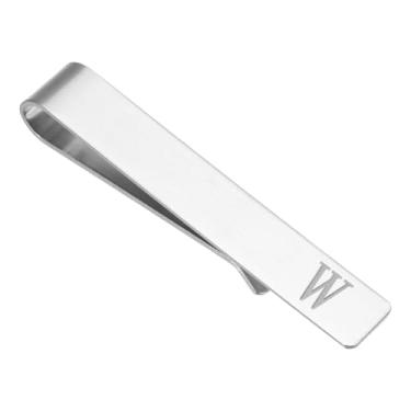 Imagem de PATIKIL Clipe de gravata inicial para homens, aço inoxidável, alfabeto, barra de gravata, clipes com letras A-Z com caixa de presente preta para gravatas regulares, casamento, dia dos pais, S (US 4