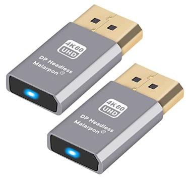 Imagem de Malarpon Emulador De Exibição Plugue Fictício Sem Cabeça Dp Com Luz Azul Para Pc 4K60Hz Ghost (Compatível 1080 A 120 Hz - Versões Reais 4096 X 2160 60 Hz) 2P