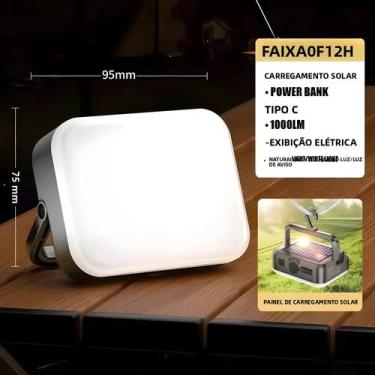 Imagem de Luz De Acampamento Portátil Com Carregamento Solar De Grande Capacidad