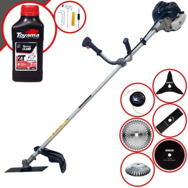 Imagem de Cortador de Grama Profissional À Gasolina Anmax CG430B 43cc 1,7HP 12.000rpm Roçadeira Multifuncional Lateral Com 6 Opões de Cortes + ÓLEO TOYAMA 2T