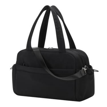Imagem de Pequena bolsa de ginástica feminina – Mini sacola de 30,5 cm com bolso molhado, leve, bolsa de mão para viagem esportiva, Balck, 12inch, Bolsa de viagem