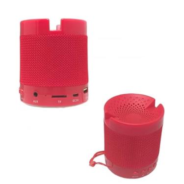 Imagem de Caixinha Caixa de Som Portátil Bluetooth 5.0, 3W, com Rádio FM, MP3, USB (Vermelho)