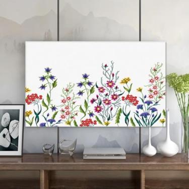 Imagem de HSTANGKY Capa protetora de tela para TV, tela de TV, tecido macio, poliéster, LCD, LED, TV, universal, plano/curvado, desktop/monitor de computador decorativo-branco1||55 polegadas