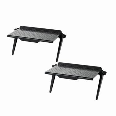 Imagem de 2 peças prateleira superior de tv prateleira de tela ajustável suporte superior para monitor de TV, rack de roteador, caixa de mídia de instalação ajustável, console de jogos, roteador TV, controle