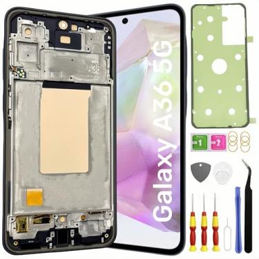 Imagem de Tela de substituição TFT Galaxy A36 5G para Samsung Galaxy A36 5G Tela LCD Pantalla Touch digitalizador com kits de ferramentas de moldura SM-A366E/DS SEM impressão digital preta
