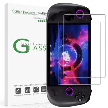Imagem de amFilm Pacote com 2 películas protetoras de tela para Lenovo Legion Go S Handheld 2025, vidro temperado, cobertura total de 8 polegadas, Ultra HD transparente, antiarranhões, antiimpressões digitais