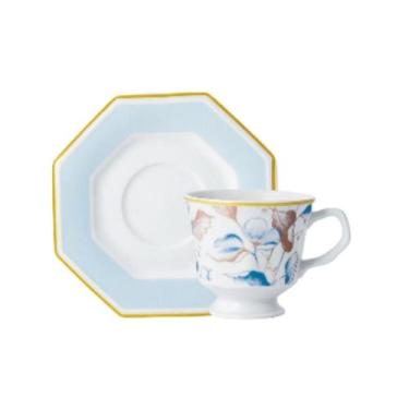 Imagem de Xicara Chá Com Pires 200ml Porcelana Schmidt - Dec. Jerico 2393, 2393,