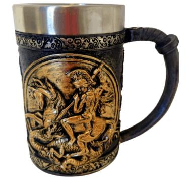 Imagem de Caneca Viking São Jorge De Chopp Cerveja Inox/ Resina 600Ml