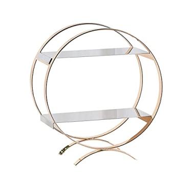 Imagem de Suporte de bolo dourado, 2 camadas, mesa de sobremesa, cupcake, prato de serviço de confeitaria, chá da tarde, para casamentos, festas de chá, aniversários, prato de bolo, doces, cupcake, sobremesas