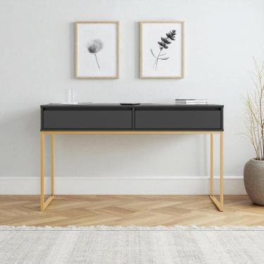 Imagem de Aparador Metalic Pés Em Metal Estilo Industrial Sala Estar Preto Dourado