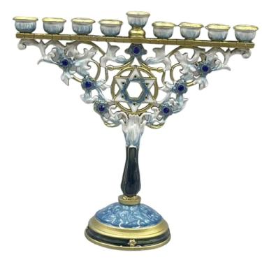 Imagem de IEUDNS Porta-velas Judaico de 9 Ramos, 7,2 X 6,7 Polegadas, Versátil para Acessório de Altar Doméstico