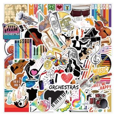 Imagem de 108 peças de adesivos de música orquestral para crianças, adolescentes e adultos, vinil para garrafa de água, laptop, bagagem, guitarra, presentes para adolescentes, meninas, crianças, adultos
