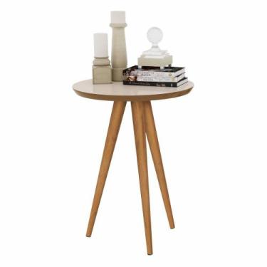Imagem de Mesa Apoio Pés Palito Retrô Decor Classic Redonda MDF - Cores - AJMóve