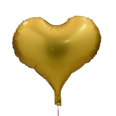 Imagem de Balões de coração, 55 cm, 2 peças, balões em formato de coração rosa choque, balão de amor de cor doce doce, decorações de festa tema doce (dourado)